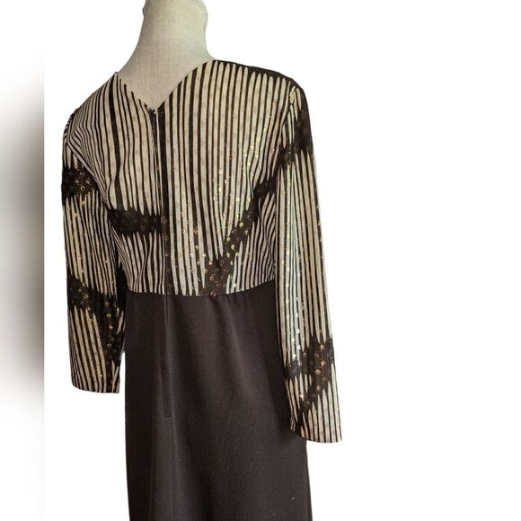 Vintage brown and gold dress - Picture 5 of 11